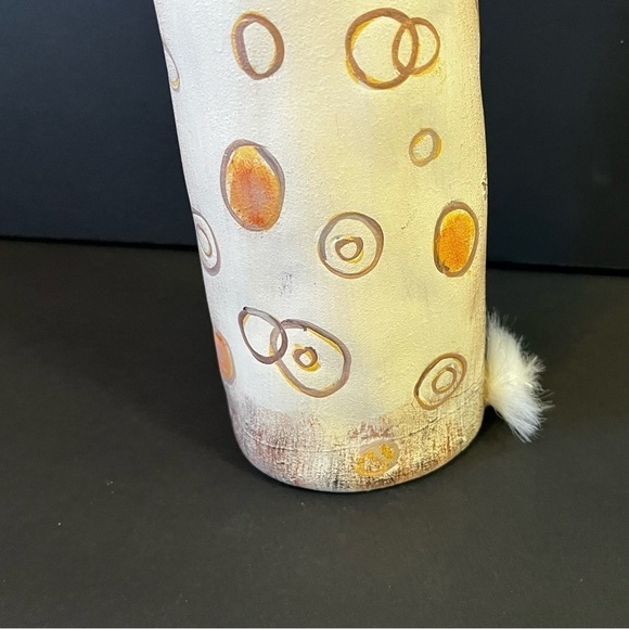 Tall Contemporary Bunny Rabbit Figurine Studio Pottery Easter Orange Brown - Picture 3 of 10